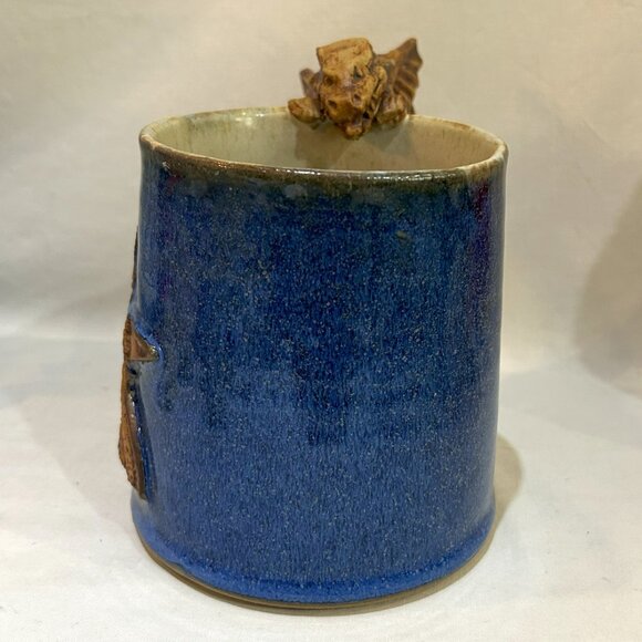 Stonebridge Pottery Blue Glaze DragonMaster Mug Hand Crafted England - Picture 4 of 10